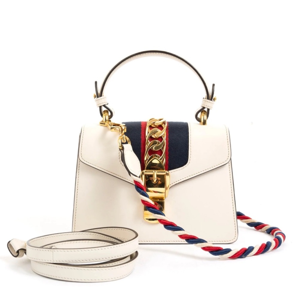 Gucci Sylvie Leather White Mini Bag